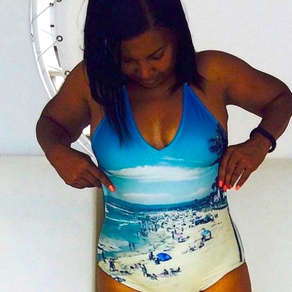 Forever 21 one piece halter cut swimsuit